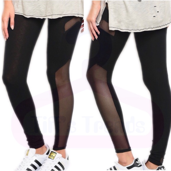 milkyway Pants - Milkyway Black Mesh Side Panel Leggings